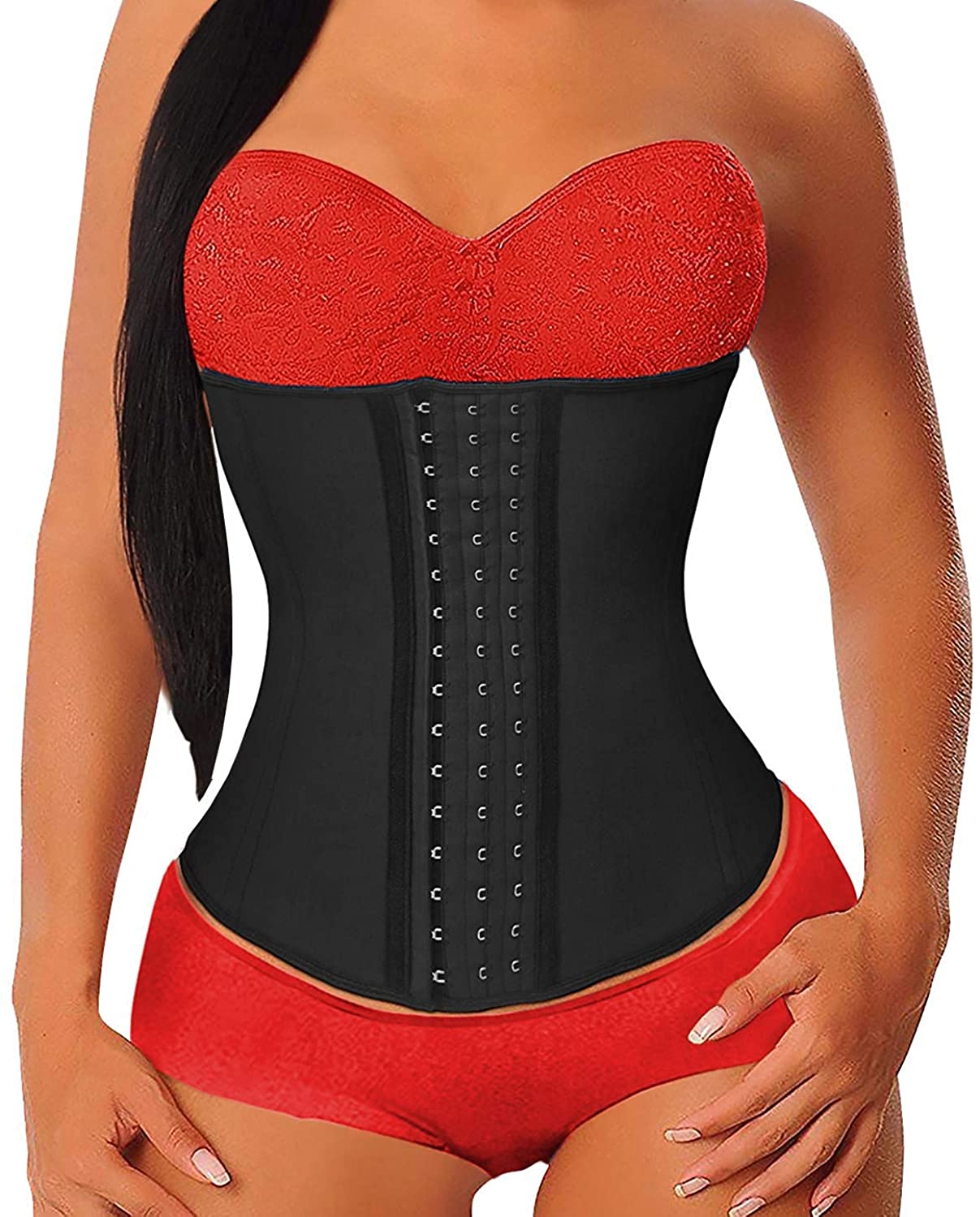 YIANNA Waist Trainer for Women Underbust Latex Sport Girdle Corsets Cincher Hourglass Body Shaper