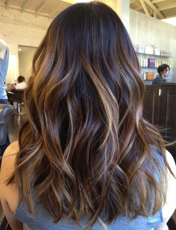 balayage dark brown hair