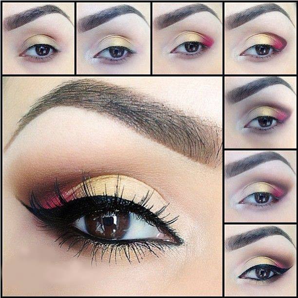 Step By Step eyeshadow tutorials for brown eyes