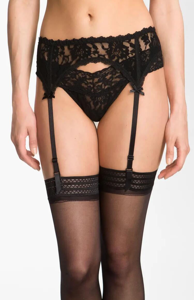 sexy black garter belt