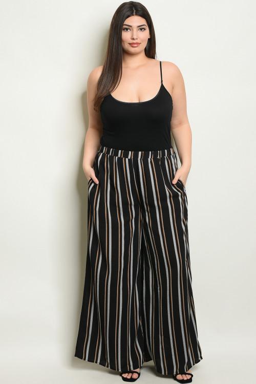 Black Stripe Wide Leg Plus Size Palazzo Pants – Diva\'s Plus Size Fashion & Accessories