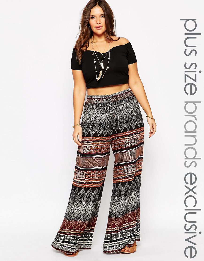 Alice & You Scarf Print Palazzo Pant at asos.com | Plus size fashion, Plus size outfits, Plus size summer outfits