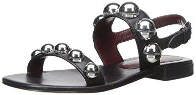 Marc by Marc Jacobs Women\'s Joni Flat Dress Sandal, Black, 38.5 EU/8.5 M US