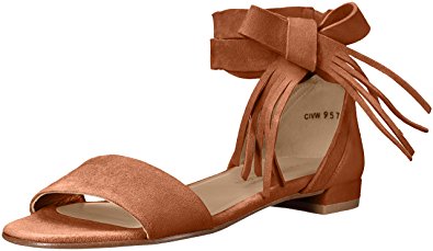 Stuart Weitzman Women\'s Corbata Flat Sandal, Saddle, 11 M US