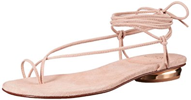 Stuart Weitzman Women\'s Nieta Flat Sandal, Bisque, 5 M US