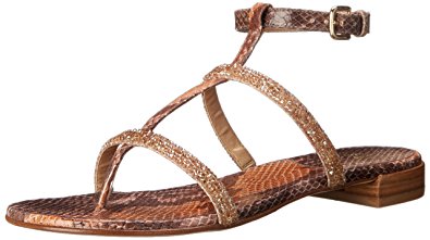 Stuart Weitzman Women\'s Rockalong Flat Sandal, Brick, 7.5 M US